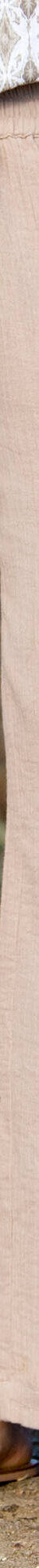 Pantalon large taille haute, gaze de coton (taupe clair) Pantalon large taille haute, gaze de coton (taupe clair)